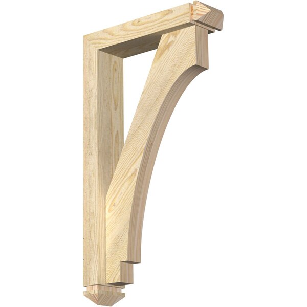 Ekena Millwork Imperial Arts and Crafts Rough Sawn Bracket w/ Offset Brace, Douglas Fir, 4"W x 16"D x 28"H BKT0402X16X28IMP03RDF - main